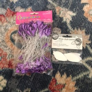 Faux Calla Lily and White Cloth Leaves Bundle